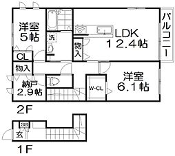 ハイムメゾン クレスト翔 2SLDKの間取図画像