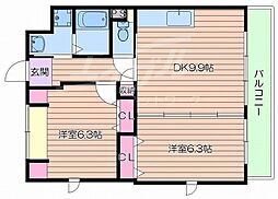 ノースアルカディア 2LDKの間取図画像