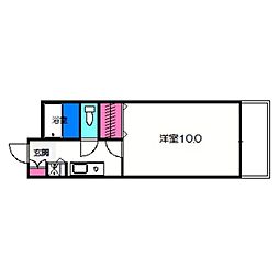 シティオ南花田 1Kの間取図画像