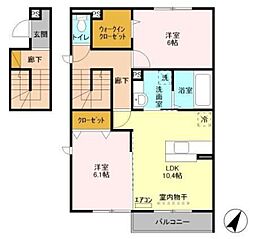 ボンヌ・シャンス 2LDKの間取図画像