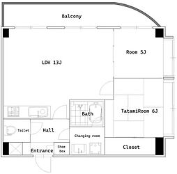 グリーンガーデンI 3階2LDKの間取り