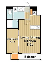 ＬＵＮＡＣＯＵＲＴ 1階1LDKの間取り