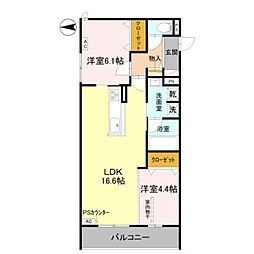 TORISIA千里丘III 2LDKの間取図画像