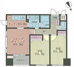フレックスタワー横浜関内 2LDKの間取図画像