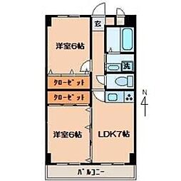 エムエスビル 2DKの間取図画像