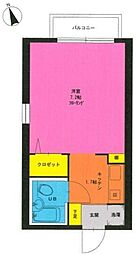 寺尾ハイツ 1Kの間取図画像