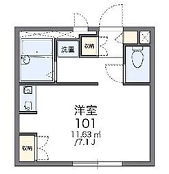 レオパレスしいのき 1Kの間取図画像