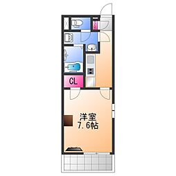 クレイノWILL堺 1Kの間取図画像