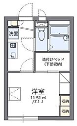 レオパレスプリマベーラ 1Kの間取図画像