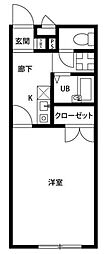 アムールシェール 1Kの間取図画像