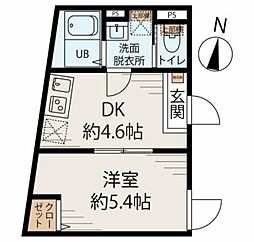 ＰＲＡＤＯ赤羽 2階1DKの間取り