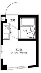 ルームズ北沢 2階ワンルームの間取り