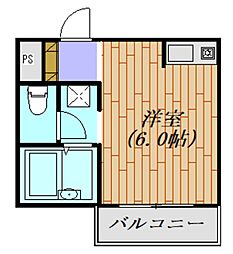 コンフォール小机A ワンルームの間取図画像