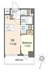 SHOKEN Residence 西馬込 2階1DKの間取り