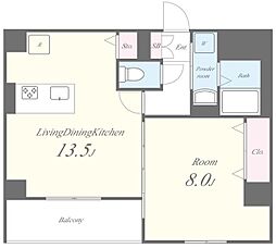 TSレジデンス東陽町 5階1LDKの間取り