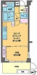 カスタリア高輪台2 地下1階1LDKの間取り