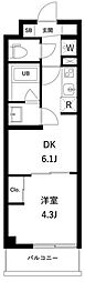 アーバンパーク蒲田南1 1DKの間取図画像