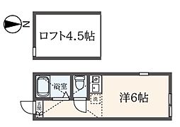 ユナイト下末吉サン・ヴィクトール ワンルームの間取図画像