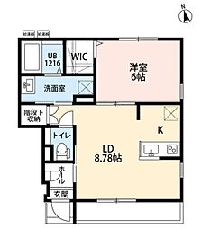 Amour Valle Fiume 1LDKの間取図画像