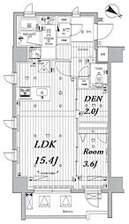 メイクス浅草EAST 8階1SLDKの間取り