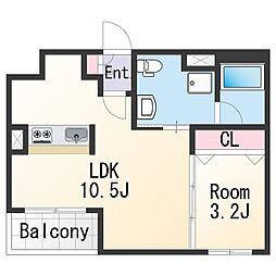ELNIDO 1LDKの間取図画像