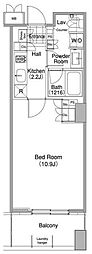 コンフォリア東池袋WEST 1Kの間取図画像