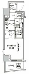 プラウドフラット門前仲町4 1Kの間取図画像