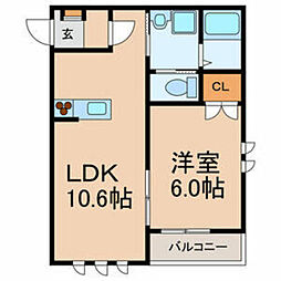 ハウスM.Y.K 1LDKの間取図画像