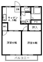 サンシティ・ヨシダ 2Kの間取図画像