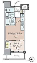CRESTCOURT本郷三丁目 1DKの間取図画像