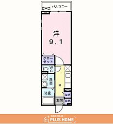 パセーオ 1Kの間取図画像