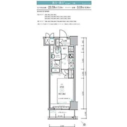 パティーナ川崎南DUO 1Kの間取図画像