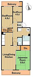 コーポレート相模原富士見 3LDKの間取図画像