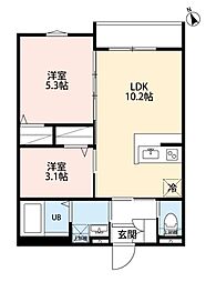 Relier相模原(ルリエサガミハラ) 2LDKの間取図画像