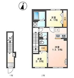 レオ グランツ 2 2LDKの間取図画像