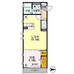 コートハウスアージュ 1LDKの間取図画像