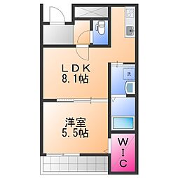 岸和田市下松町1丁目アパート 1LDKの間取図画像