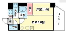 カンファタブル柳橋 1DKの間取図画像