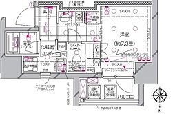 ピアース武蔵小杉イースト ワンルームの間取図画像