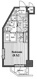 グランド・ガーラ南麻布 1Kの間取図画像