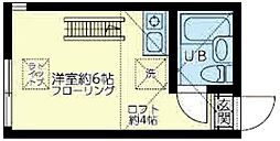 ユナイト日吉クイーンマカダミア ワンルームの間取図画像