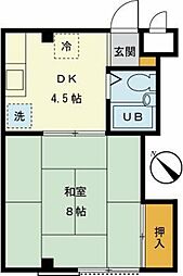 グリーンハイム小池 1Kの間取図画像