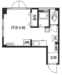 百瀬ビル 3階ワンルームの間取り