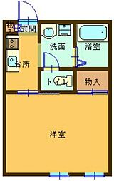 おりーぶ館 1Kの間取図画像