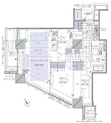 品川タワーレジデンス 11階2LDKの間取り
