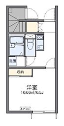 レオネクストヴューテラス 1Kの間取図画像