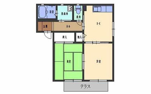 レジデンス・ＴＫ D102｜滋賀県栗東市綣１丁目(賃貸アパート2DK・1階・43.01㎡)の写真 その2