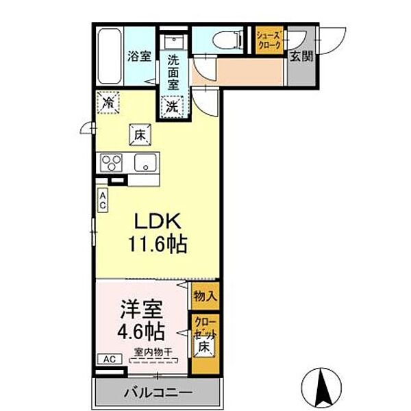 東京都青梅市師岡町３丁目(賃貸アパート1LDK・1階・41.86㎡)の写真 その2