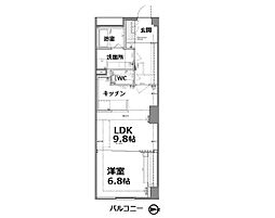 アクティ目黒駅前 1号棟 4階1LDKの間取り