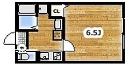 Calme川越 1階1Kの間取り